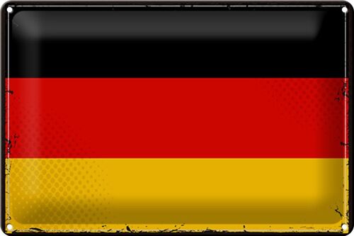 Blechschild Flagge Deutschland 30x20cm Retro Flag Germany