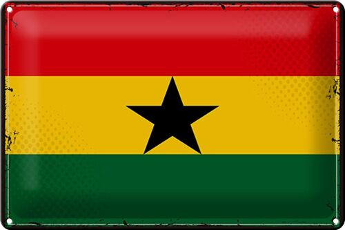 Blechschild Flagge Ghana 30x20cm Retro Flag of Ghana