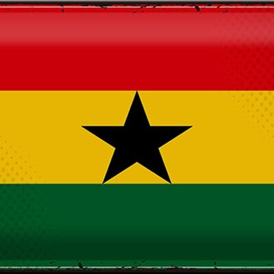 Targa in metallo Bandiera del Ghana 30x20 cm Bandiera retrò del Ghana