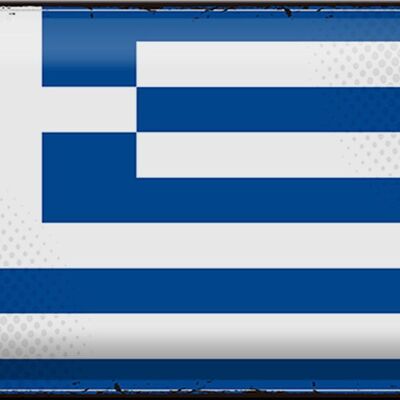 Cartel de chapa bandera de Grecia, 30x20cm, bandera Retro de Grecia