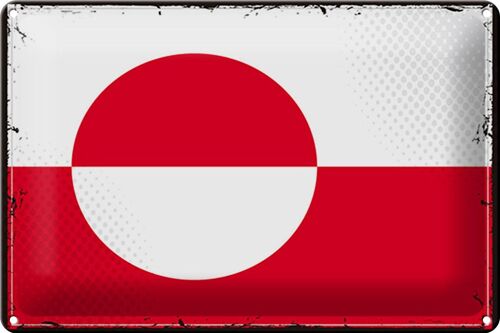 Blechschild Flagge Grönland 30x20cm Retro Flag Greenland