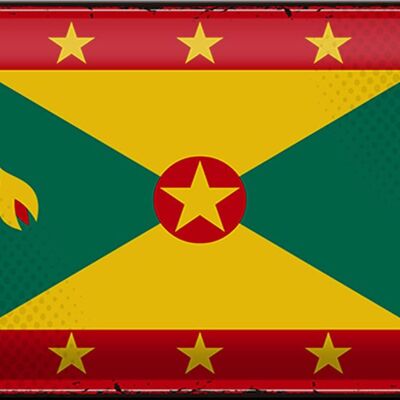 Blechschild Flagge Grenada 30x20cm Retro Flag of Grenada