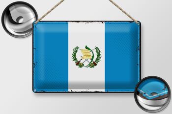 Drapeau en étain du Guatemala, 30x20cm, drapeau rétro du Guatemala 2