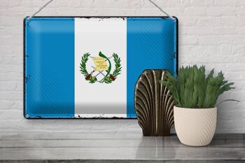 Drapeau en étain du Guatemala, 30x20cm, drapeau rétro du Guatemala 3