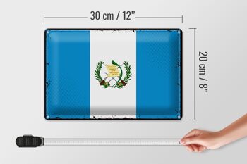 Drapeau en étain du Guatemala, 30x20cm, drapeau rétro du Guatemala 4