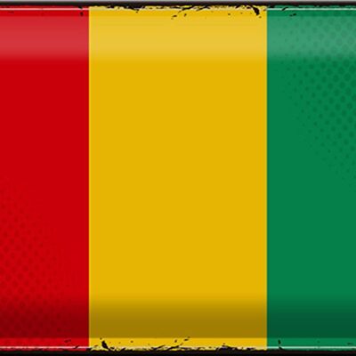 Targa in metallo Bandiera Guinea 30x20 cm Bandiera retrò della Guinea