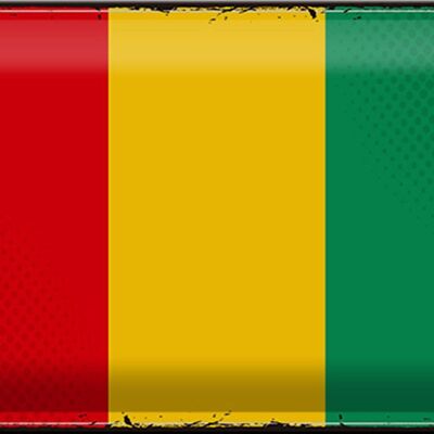 Blechschild Flagge Guinea 30x20cm Retro Flag of Guinea