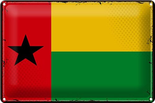 Blechschild Flagge Guinea-Bissau 30x20cm Retro Guinea
