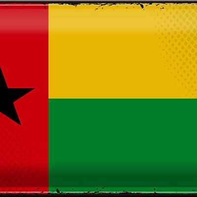 Cartel de chapa Bandera de Guinea-Bissau 30x20cm Retro Guinea