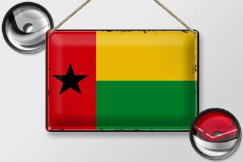 Signe en étain drapeau Guinée-Bissau 30x20cm rétro Guinée 2