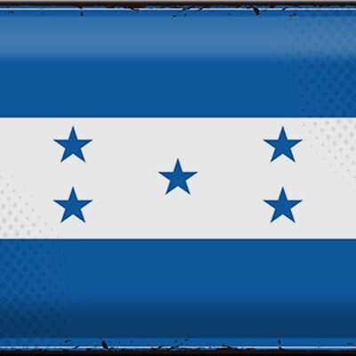 Cartel de chapa Bandera de Honduras 30x20cm Bandera Retro de Honduras