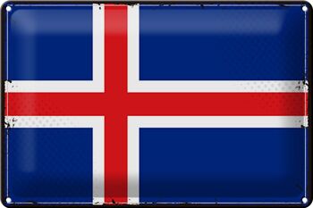 Drapeau en étain de l'islande, 30x20cm, drapeau rétro de l'islande 1
