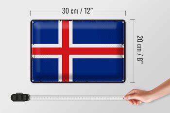 Drapeau en étain de l'islande, 30x20cm, drapeau rétro de l'islande 4