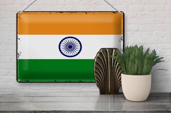 Drapeau en étain de l'inde, 30x20cm, drapeau rétro de l'inde 3