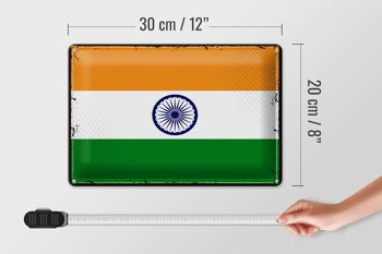Drapeau en étain de l'inde, 30x20cm, drapeau rétro de l'inde 4