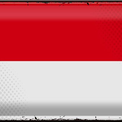 Cartel de chapa Bandera de Indonesia 30x20cm Bandera Retro de Indonesia