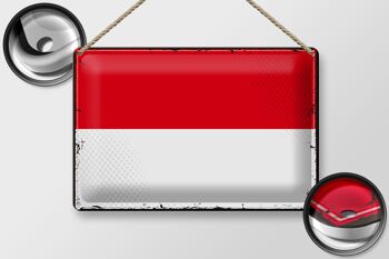Drapeau en étain de l'indonésie, 30x20cm, drapeau rétro de l'indonésie 2