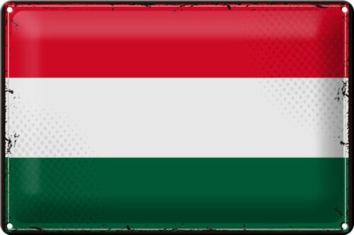 Blechschild Flagge Ungarn 30x20cm Retro Flag of Hungary