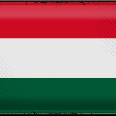 Blechschild Flagge Ungarn 30x20cm Retro Flag of Hungary