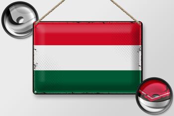 Drapeau en étain de la Hongrie, 30x20cm, drapeau rétro de la Hongrie 2