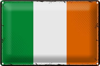 Signe en étain drapeau irlandais 30x20cm, drapeau rétro de l'irlande 1