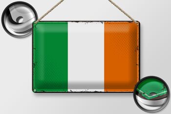 Signe en étain drapeau irlandais 30x20cm, drapeau rétro de l'irlande 2