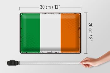 Signe en étain drapeau irlandais 30x20cm, drapeau rétro de l'irlande 4