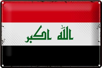 Drapeau en étain de l'irak, 30x20cm, drapeau rétro de l'irak 1