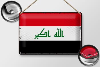 Drapeau en étain de l'irak, 30x20cm, drapeau rétro de l'irak 2