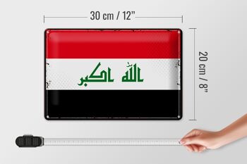 Drapeau en étain de l'irak, 30x20cm, drapeau rétro de l'irak 4