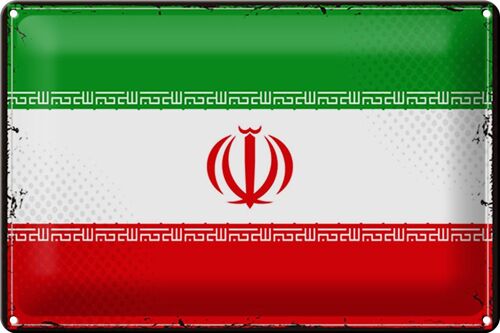 Blechschild Flagge Iran 30x20cm Retro Flag of iran