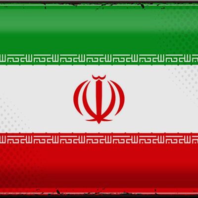 Blechschild Flagge Iran 30x20cm Retro Flag of iran