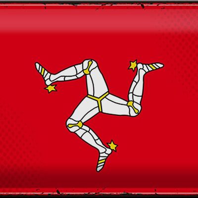 Blechschild Flagge Isle of Man 30x20cm Retro Isle of Man