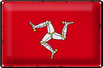 Signe en étain drapeau île de Man 30x20cm rétro île de Man 1