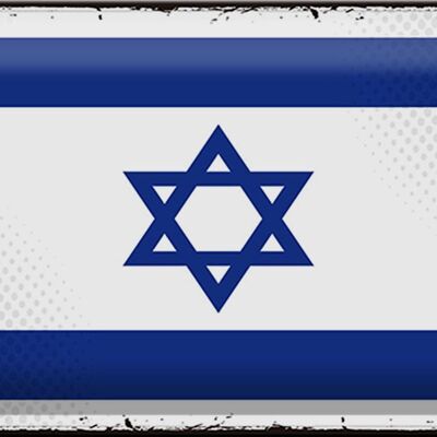 Cartel de chapa Bandera de Israel 30x20cm Bandera Retro de Israel