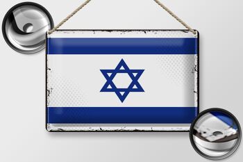 Signe en étain drapeau d'israël 30x20cm, drapeau rétro d'israël 2