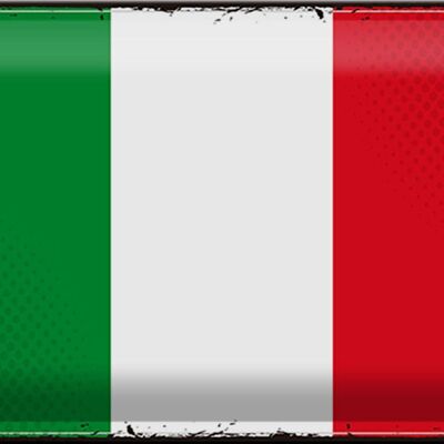 Targa in metallo Bandiera Italia 30x20 cm Bandiera retrò dell'Italia