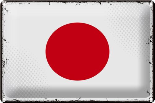 Blechschild Flagge Japan 30x20cm Retro Flag of Japan