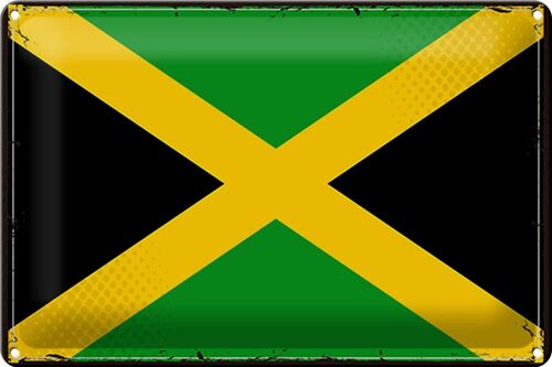 Blechschild Flagge Jamaika 30x20cm Retro Flag of Jamaica