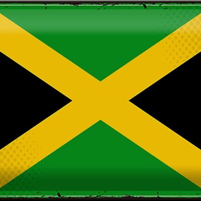 Blechschild Flagge Jamaika 30x20cm Retro Flag of Jamaica