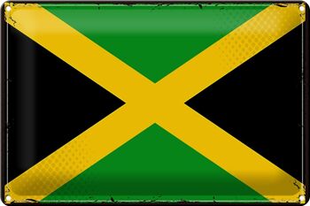 Drapeau en étain de la Jamaïque, 30x20cm, drapeau rétro de la Jamaïque 1