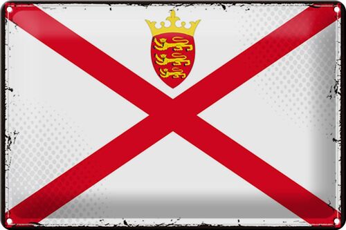 Blechschild Flagge Jersey 30x20cm Retro Flag of Jersey