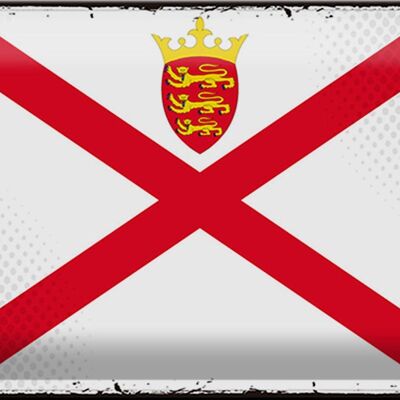 Blechschild Flagge Jersey 30x20cm Retro Flag of Jersey