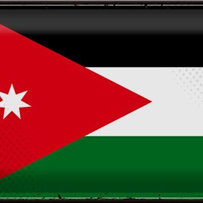 Blechschild Flagge Jordanien 30x20cm Retro Flag of Jordan