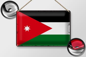 Signe en étain drapeau de la jordanie 30x20cm, drapeau rétro de la jordanie 2