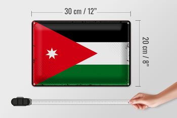 Signe en étain drapeau de la jordanie 30x20cm, drapeau rétro de la jordanie 4