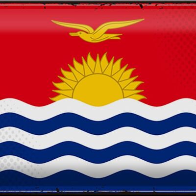 Drapeau en étain de Kiribati, 30x20cm, drapeau rétro de Kiribati