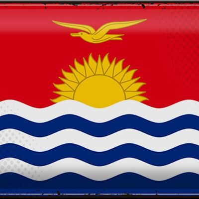 Blechschild Flagge Kiribati 30x20cm Retro Flag of Kiribati