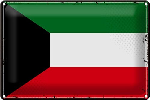 Blechschild Flagge Kuwait 30x20cm Retro Flag of Kuwait