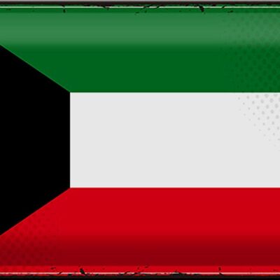 Cartel de chapa Bandera de Kuwait 30x20cm Bandera Retro de Kuwait